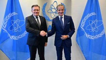 «Rosatom» memlekettik korporatsiiasynyń bas direktory Aleksei Lihachev MAGATE bas direktory Rafael Grossimen kezdesti