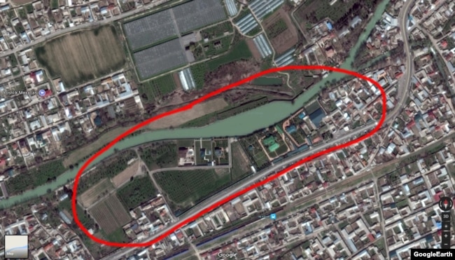 Панорамный снимок резиденции президента Шавката Мирзияева на карте Google.