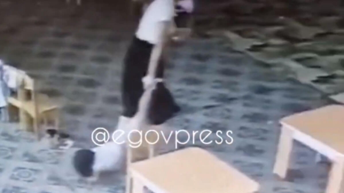 شىمكەنتتە بالاباقشا تەربيەشٸسٸ بٷلدٸرشٸننٸڭ اياعىنان سٷيرەپ, اياۋسىز ۇرعان