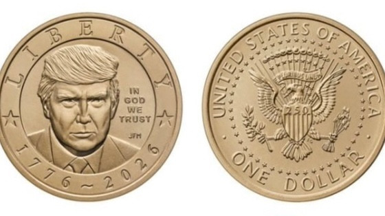 АҚШ-та Трамп бейнеленген 1 долларлық алтын монета таныстырылды