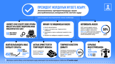 Президент Жолдауын жүзеге асыру: Экономиканы әртараптандыру және республиканың өнеркәсіптік негізін құру