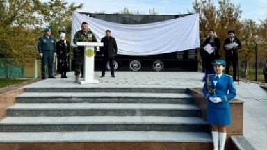 Қонаевтағы Жеңіс паркінде тағы бір мемориалды тас ашылды