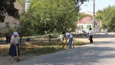 Арыс қаласында Конституция күніне орай сенбілік өтті