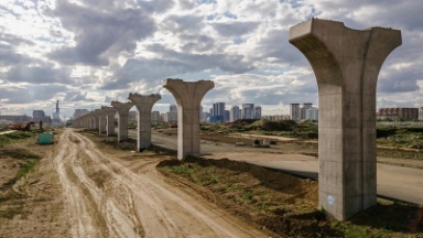 Астанада LRT-ның тірек бағаналарды құю жұмыстары толықтай аяқталды