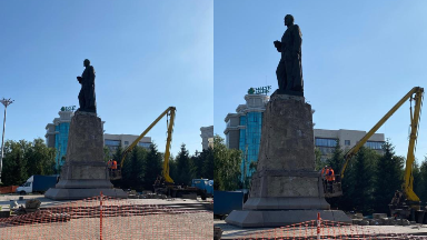 Өскеменде Абай ескерткішіне реставрация жасалуда