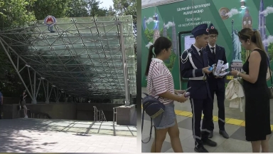 Алматыда полиция метро жолаушыларына түсіндірме жұмыстарын жүргізді
