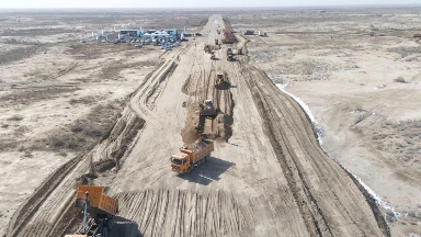 Қызылорда - Ақтөбе төрт жолақты тасжолының құрылысы басталды