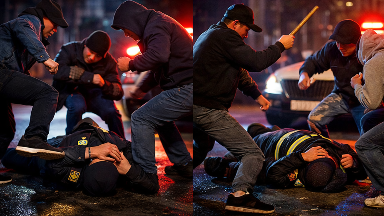 Atyraýda bir top adam polısıa qyzmetkerin soqqyǵa jyqqan