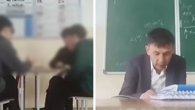 Түркістан облысында оқушылар сабақ үстінде карта ойнаған